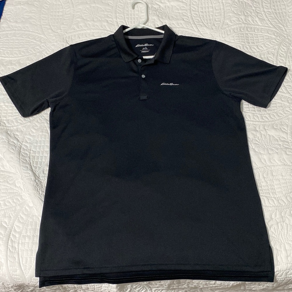 Eddie Bauer Mens TL black polo shirt